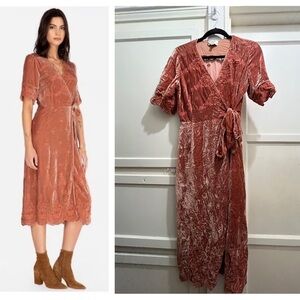 Jade by Johnny Was Lola crushed velvet wrap dress size small